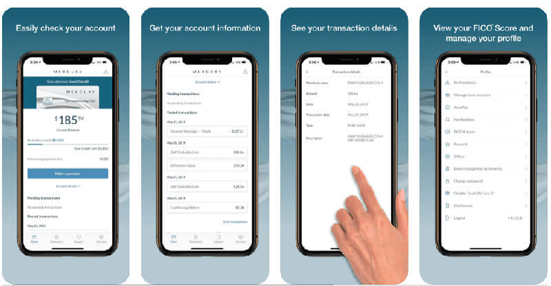 mercury credit card mobile app android apple